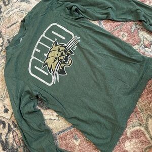 Green Ohio Bobcats Long Sleeve Shirt